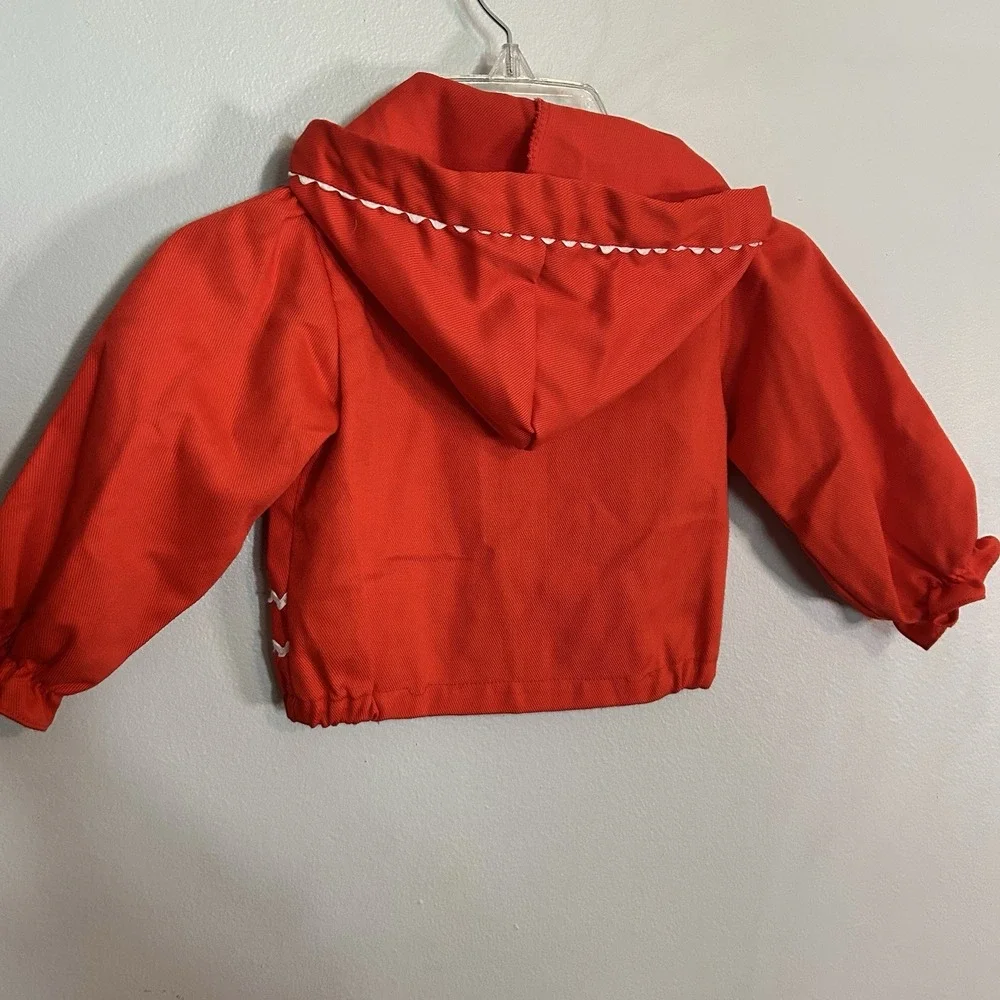 Vintage 80s 90s‎ Toddler Hooded Jacket Coat Approximate Size 12 Month Embroidery